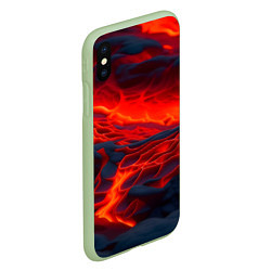 Чехол iPhone XS Max матовый Текущая магма, цвет: 3D-салатовый — фото 2