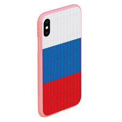 Чехол iPhone XS Max матовый Вязаный российский флаг, цвет: 3D-баблгам — фото 2