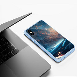 Чехол iPhone XS Max матовый Сказочный лес, цвет: 3D-голубой — фото 2