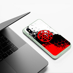 Чехол iPhone XS Max матовый Печать Альфонса - стальной алхимик, цвет: 3D-салатовый — фото 2