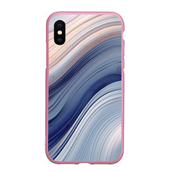 Чехол iPhone XS Max матовый Blue liquid, цвет: 3D-розовый