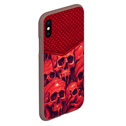 Чехол iPhone XS Max матовый Расплавленные красные черепа, цвет: 3D-коричневый — фото 2