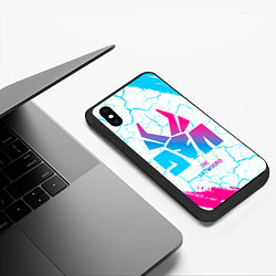 Чехол iPhone XS Max матовый Die Antwoord neon gradient style, цвет: 3D-черный — фото 2