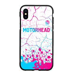 Чехол iPhone XS Max матовый Motorhead neon gradient style посередине, цвет: 3D-черный