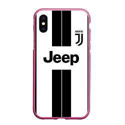 Чехол iPhone XS Max матовый Juventus collection, цвет: 3D-малиновый