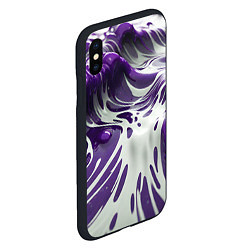 Чехол iPhone XS Max матовый Бело-фиолетовая краска, цвет: 3D-черный — фото 2