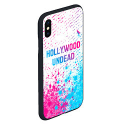 Чехол iPhone XS Max матовый Hollywood Undead neon gradient style посередине, цвет: 3D-черный — фото 2