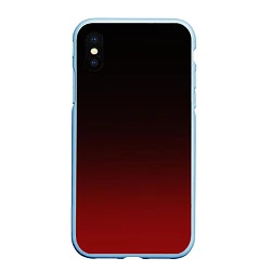 Чехол iPhone XS Max матовый Градиент от тёмного до тёмно красного, цвет: 3D-голубой
