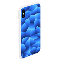 Чехол iPhone XS Max матовый Градиентные грани, цвет: 3D-белый — фото 2