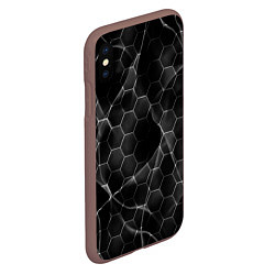 Чехол iPhone XS Max матовый Чёрные соты, цвет: 3D-коричневый — фото 2