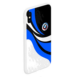 Чехол iPhone XS Max матовый BMW - синяя абстракция, цвет: 3D-белый — фото 2