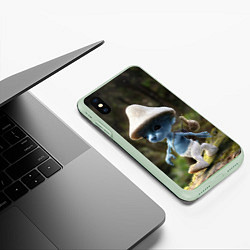 Чехол iPhone XS Max матовый Шайлушай синий, цвет: 3D-салатовый — фото 2