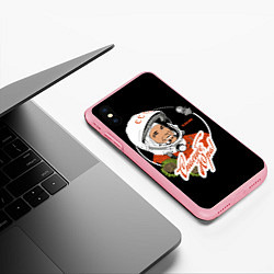 Чехол iPhone XS Max матовый Юрий Гагарин первый космонавт, цвет: 3D-баблгам — фото 2
