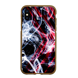 Чехол iPhone XS Max матовый Дым и стрелки, цвет: 3D-коричневый