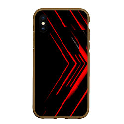 Чехол iPhone XS Max матовый Красные стрелки, цвет: 3D-коричневый