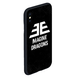 Чехол iPhone XS Max матовый Imagine Dragons glitch на темном фоне, цвет: 3D-черный — фото 2