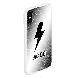 Чехол iPhone XS Max матовый AC DC glitch на светлом фоне, цвет: 3D-белый — фото 2