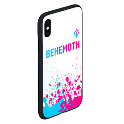 Чехол iPhone XS Max матовый Behemoth neon gradient style посередине, цвет: 3D-черный — фото 2