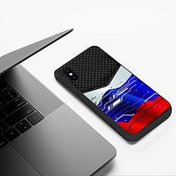 Чехол iPhone XS Max матовый Стёганные ромбы: русский хакер, цвет: 3D-черный — фото 2