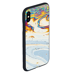 Чехол iPhone XS Max матовый Магия масляного отражения, цвет: 3D-черный — фото 2