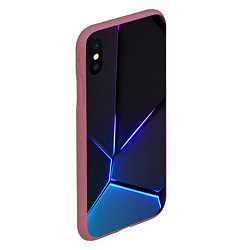 Чехол iPhone XS Max матовый Пурпурный разлом - абстракция, цвет: 3D-малиновый — фото 2