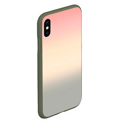 Чехол iPhone XS Max матовый Персиковый и серый градиент, цвет: 3D-темно-зеленый — фото 2