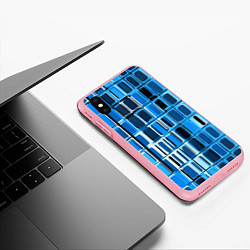 Чехол iPhone XS Max матовый Синие прямоугольники, цвет: 3D-баблгам — фото 2