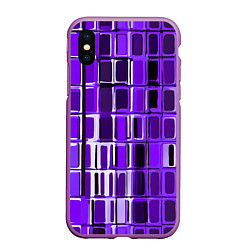 Чехол iPhone XS Max матовый Фиолетовые прямоугольники, цвет: 3D-фиолетовый
