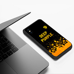 Чехол iPhone XS Max матовый Deep Purple - gold gradient посередине, цвет: 3D-черный — фото 2