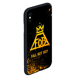 Чехол iPhone XS Max матовый Fall Out Boy - gold gradient, цвет: 3D-черный — фото 2