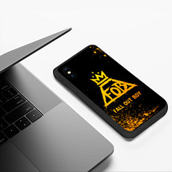 Чехол iPhone XS Max матовый Fall Out Boy - gold gradient, цвет: 3D-черный — фото 2