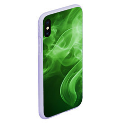 Чехол iPhone XS Max матовый Зеленый дым, цвет: 3D-светло-сиреневый — фото 2