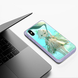 Чехол iPhone XS Max матовый Genshin Impact Нахида, цвет: 3D-светло-сиреневый — фото 2