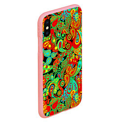 Чехол iPhone XS Max матовый Индийский этнический орнамент пейсли, цвет: 3D-баблгам — фото 2