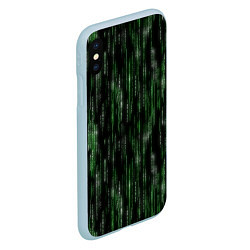 Чехол iPhone XS Max матовый Матричный паттерн, цвет: 3D-голубой — фото 2