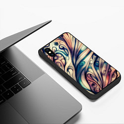 Чехол iPhone XS Max матовый Акварелика узор в стиле модерн, цвет: 3D-черный — фото 2