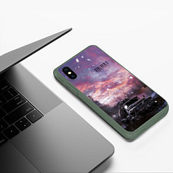 Чехол iPhone XS Max матовый STALKER 2 зима в зоне, цвет: 3D-темно-зеленый — фото 2