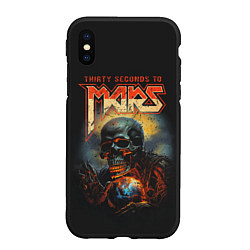 Чехол iPhone XS Max матовый Thirty seconds to mars skull, цвет: 3D-черный