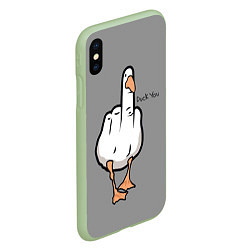 Чехол iPhone XS Max матовый Duck you, цвет: 3D-салатовый — фото 2