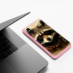 Чехол iPhone XS Max матовый Енот в стиле диаграмм Давинчи, цвет: 3D-баблгам — фото 2