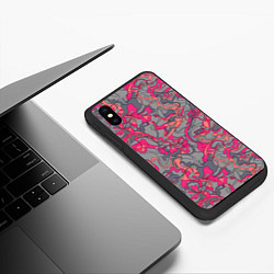 Чехол iPhone XS Max матовый Розовый серый сон, цвет: 3D-черный — фото 2