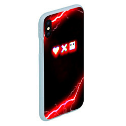 Чехол iPhone XS Max матовый Love death robots storm, цвет: 3D-голубой — фото 2