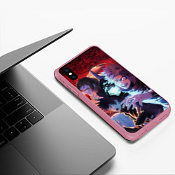 Чехол iPhone XS Max матовый Магическая битва - Итадори Юдзи, цвет: 3D-малиновый — фото 2