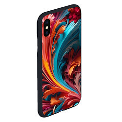 Чехол iPhone XS Max матовый Красивый яркий узорчик, цвет: 3D-черный — фото 2