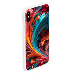 Чехол iPhone XS Max матовый Красивый яркий узорчик, цвет: 3D-белый — фото 2