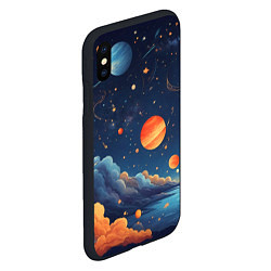 Чехол iPhone XS Max матовый Нарисованный космос, цвет: 3D-черный — фото 2