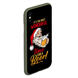 Чехол iPhone XS Max матовый It is the wonderful time for beer, цвет: 3D-темно-зеленый — фото 2