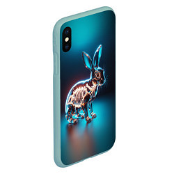 Чехол iPhone XS Max матовый Прозрачный стеклянный кролик, цвет: 3D-мятный — фото 2