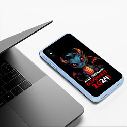 Чехол iPhone XS Max матовый 2023 пережили встречайте 2024, цвет: 3D-голубой — фото 2