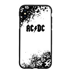 Чехол iPhone XS Max матовый AC DC anarchy rock, цвет: 3D-черный